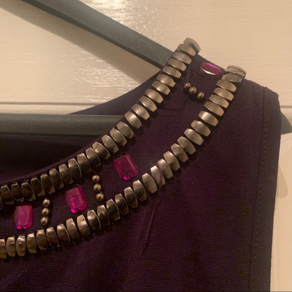 Purple Bejewled Flare Tail Dress - Picture 16 of 16